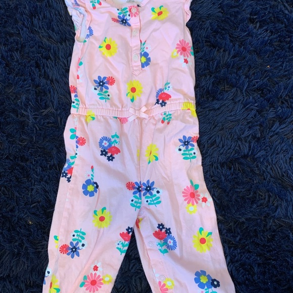 Pink Floral Romper - Picture 1 of 4